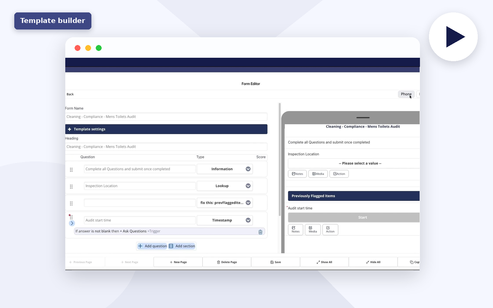 Configure advanced question options