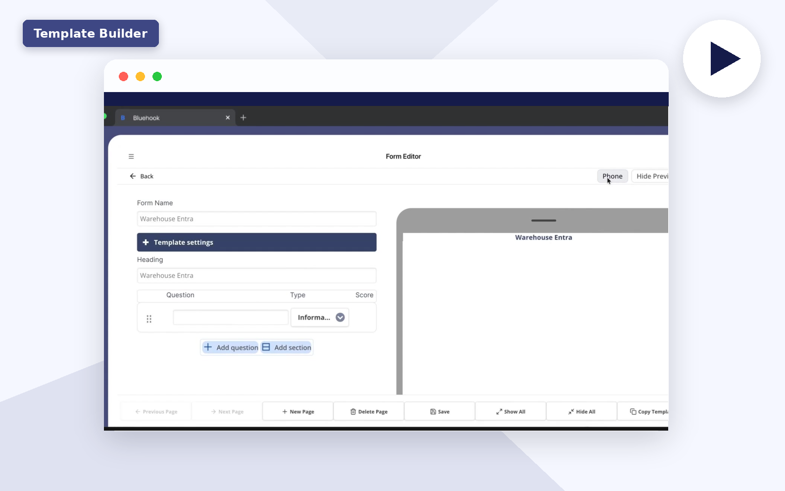Navigate the Form Builder window