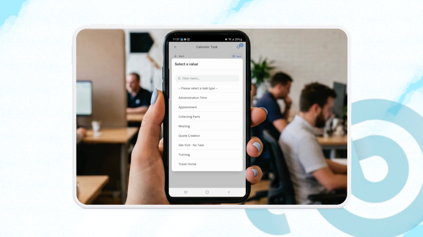 Capturing non task time on Bluehook Mobile