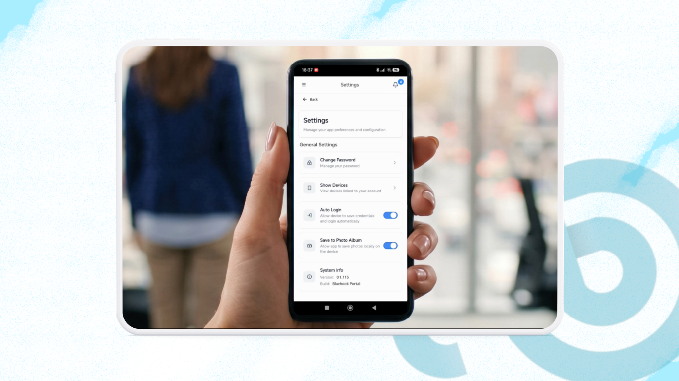 Navigating settings on mobile