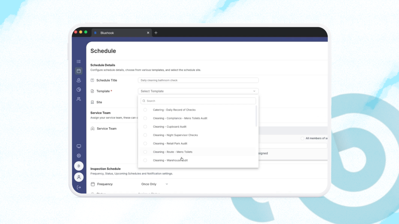 Create a scheduled inspection