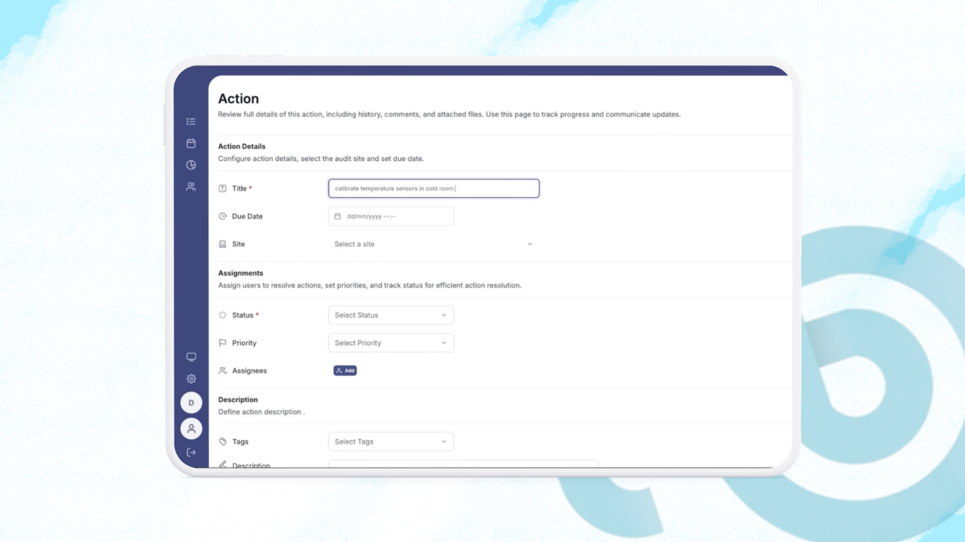 Create an action in Bluehook