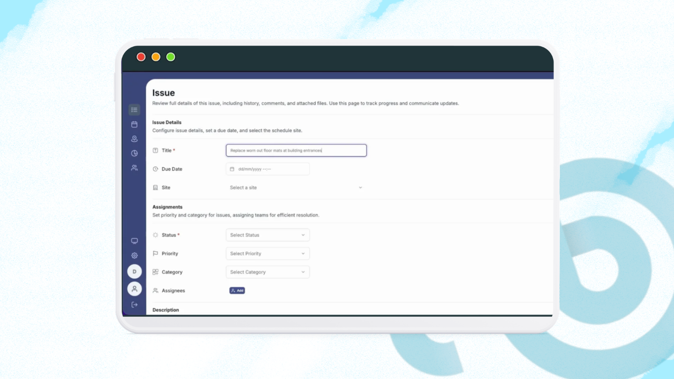 Create an issue in Bluehook