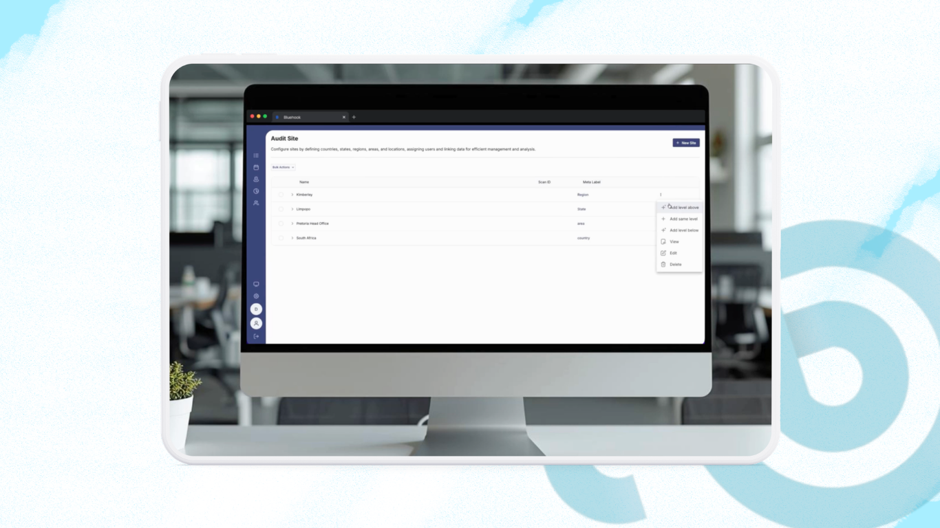 Create a site above the same level